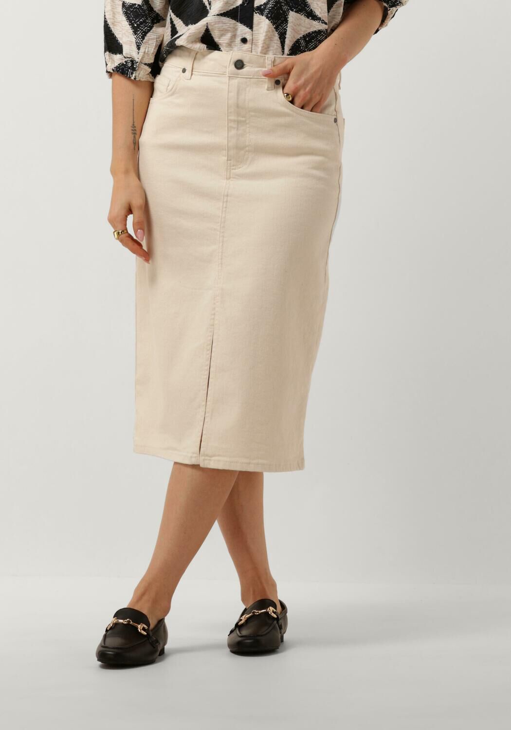 OBJECT Dames Rokken Objellen Mw Midi Twill Skirt Zand