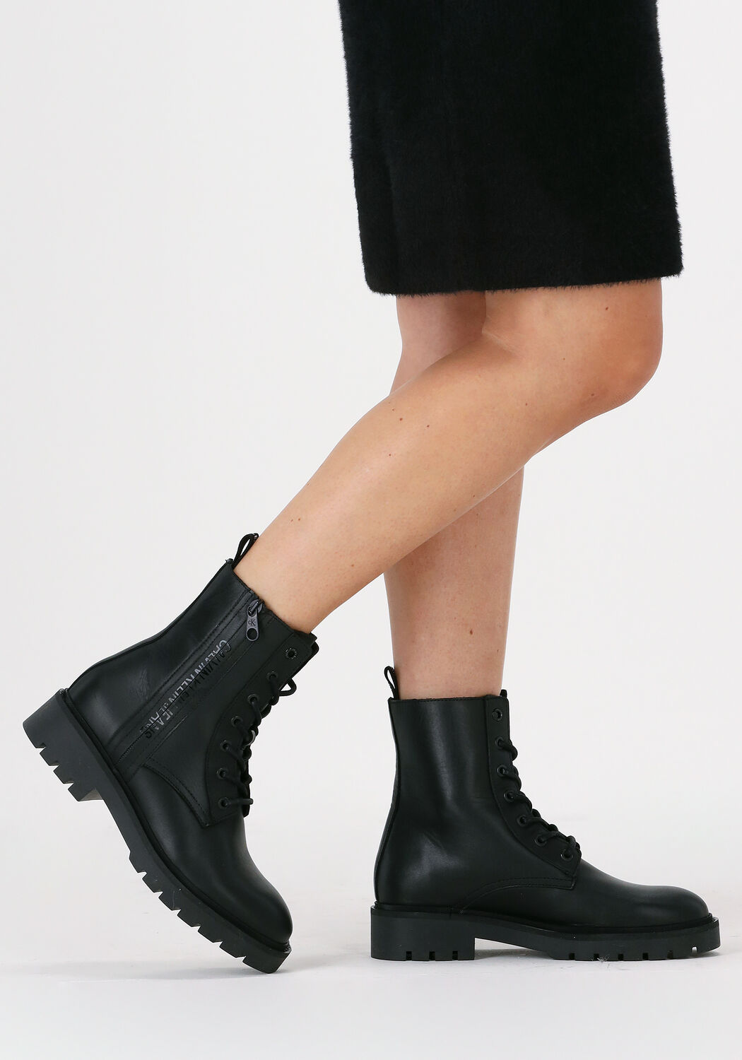 Zwarte CALVIN KLEIN Veterboots COMBAT MID LACEUP - large