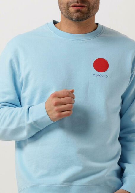 Lichtblauwe EDWIN Sweater JAPANESE SUN SWEAT HEAVY FELPA - large