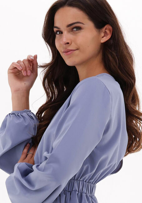 Lichtblauwe NA-KD Playsuits LONG SLEEVE FRILLED PLAYSUIT - large