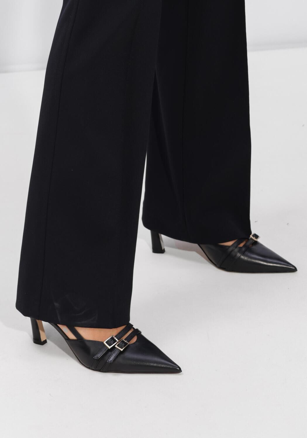 Zwarte STEFANO LAURAN Slingbacks 77212 - large