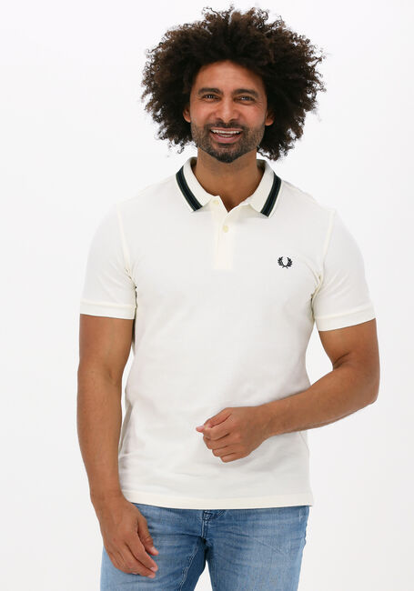 Gebroken wit FRED PERRY Polo MEDAL STRIPE POLO SHIRT - large