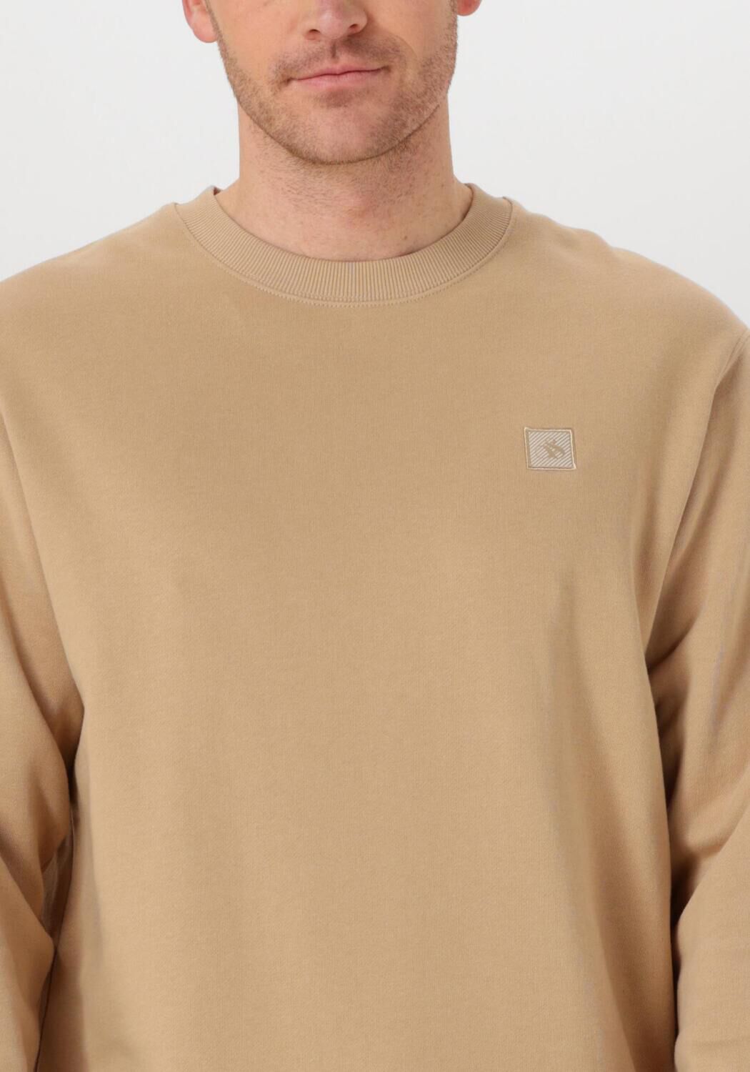 SCOTCH & SODA Heren Truien & Vesten Badge Logo Crew Sweatshirt Zand