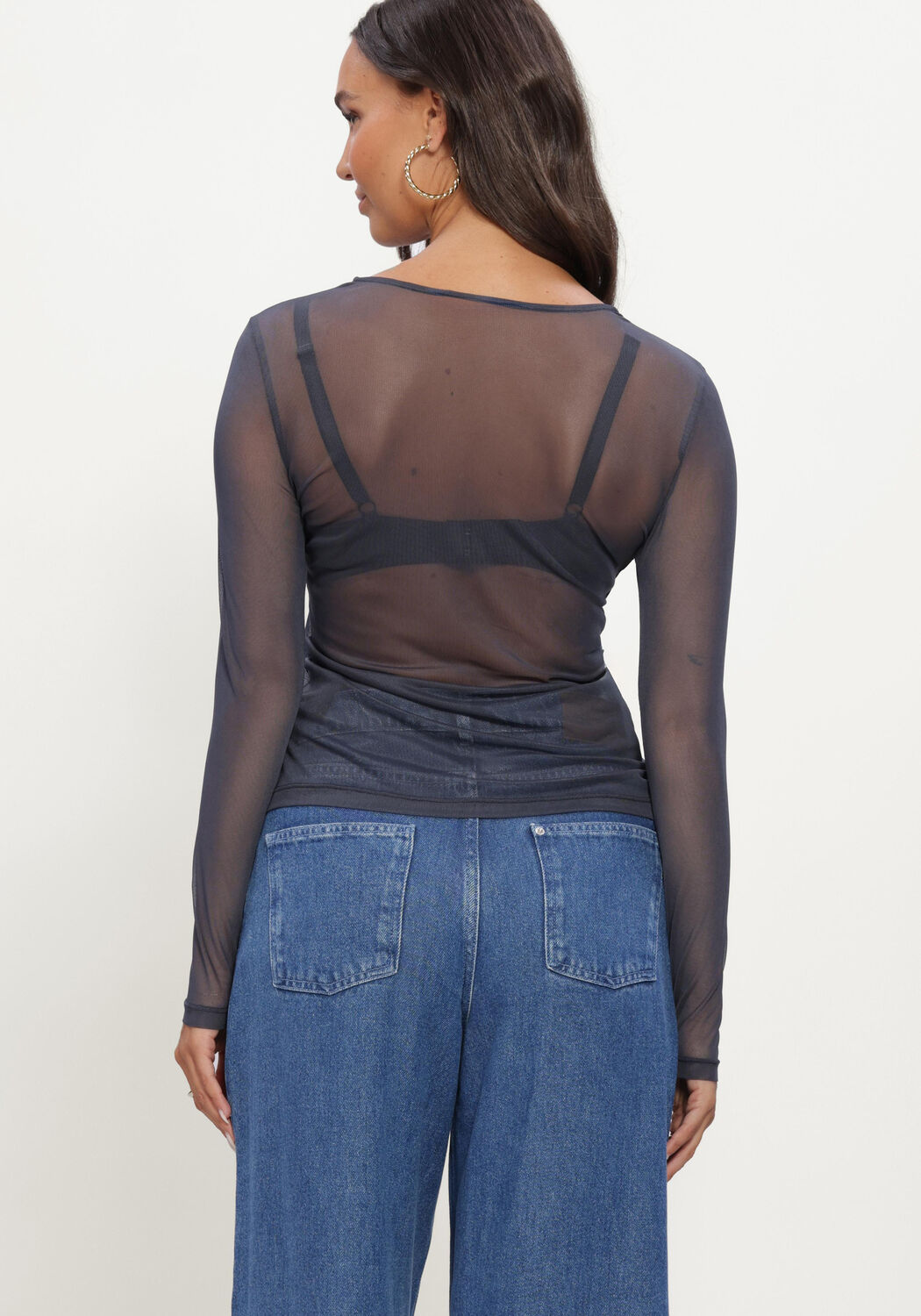 Donkergrijze MSCH COPENHAGEN Top MSCHJANIE ILLENORA TOP - large