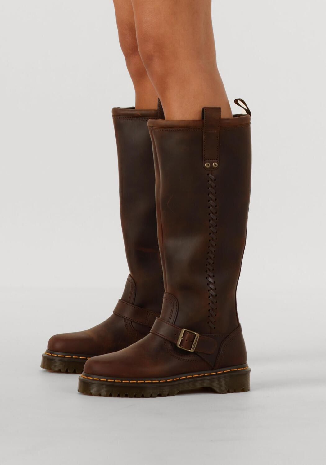 Bruine DR MARTENS Biker boots ANISTONE BKR - large