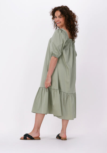Groene LEVETE ROOM Midi jurk ISLA SOLID 52 DRESS - large
