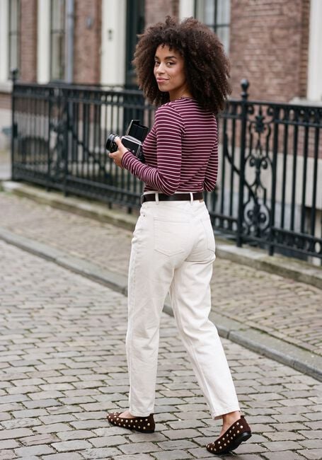 Bordeaux SELECTED WOMEN Top SLWANNA LS CREW NECK TEE STR NOOS - large