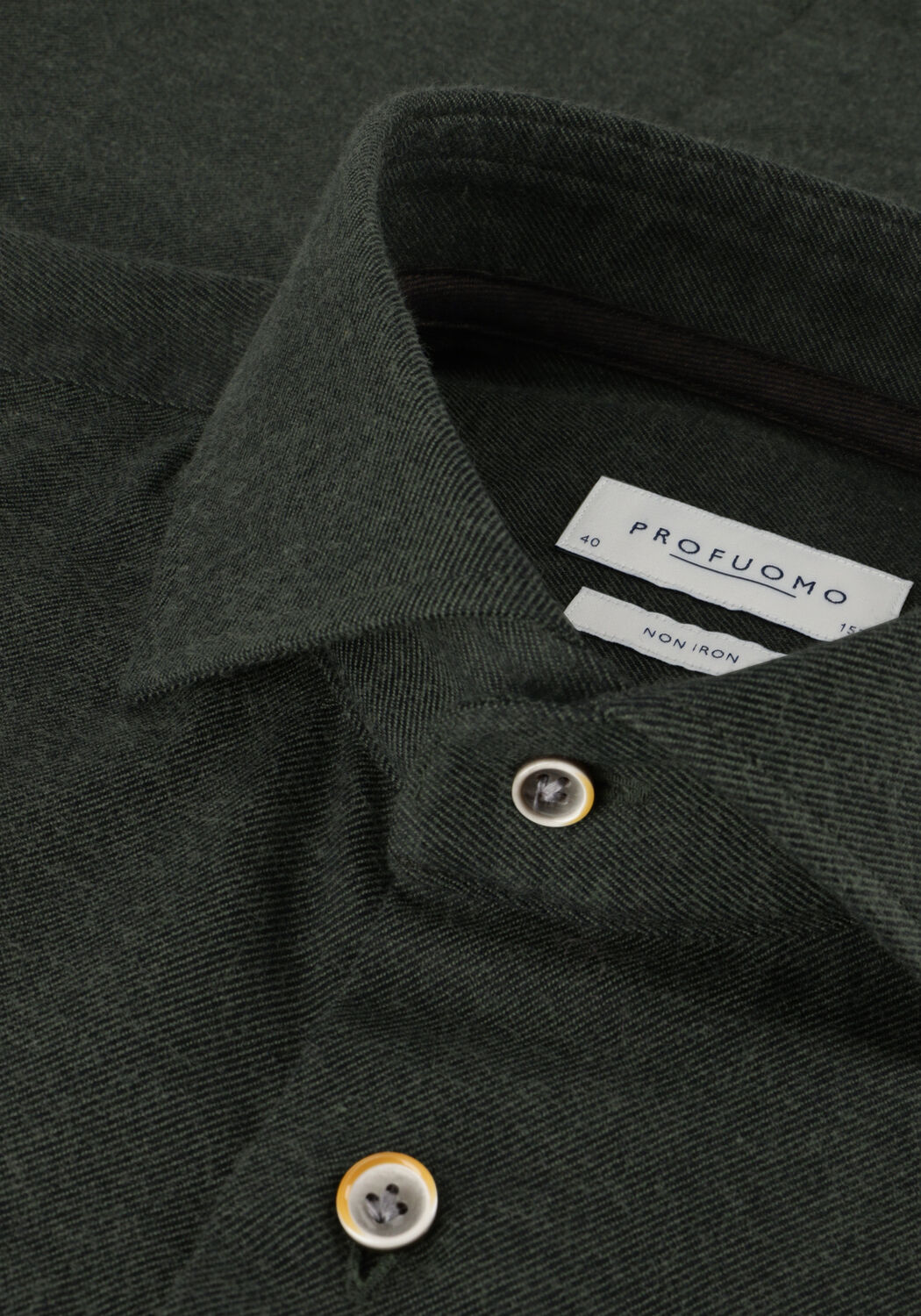 Groene PROFUOMO Casual overhemd TWILL BRUSH - large