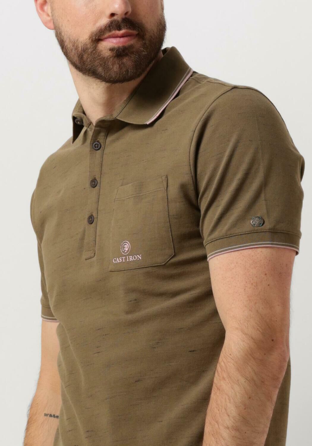 CAST IRON Heren Polo's & T-shirts Short Sleeve Polo Injected Cotton Pique Groen