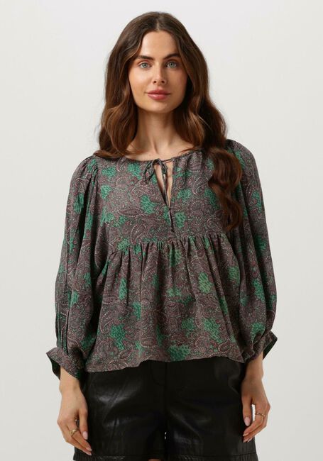 Groene SISSEL EDELBO Blouse ANGELINA SILK TOP - large