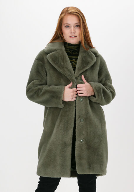 Groene STAND STUDIO Faux fur jas CAMILLE COCOON COAT SOFT - large