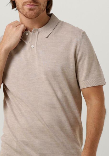 Beige SELECTED MEN Polo SLHTOWN SS KNIT POLO B - large