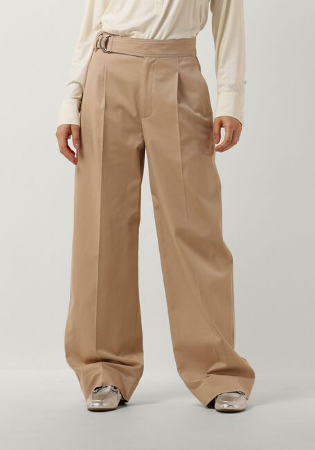 Beige VANILIA Lange broeken FOLDED TWILL - large