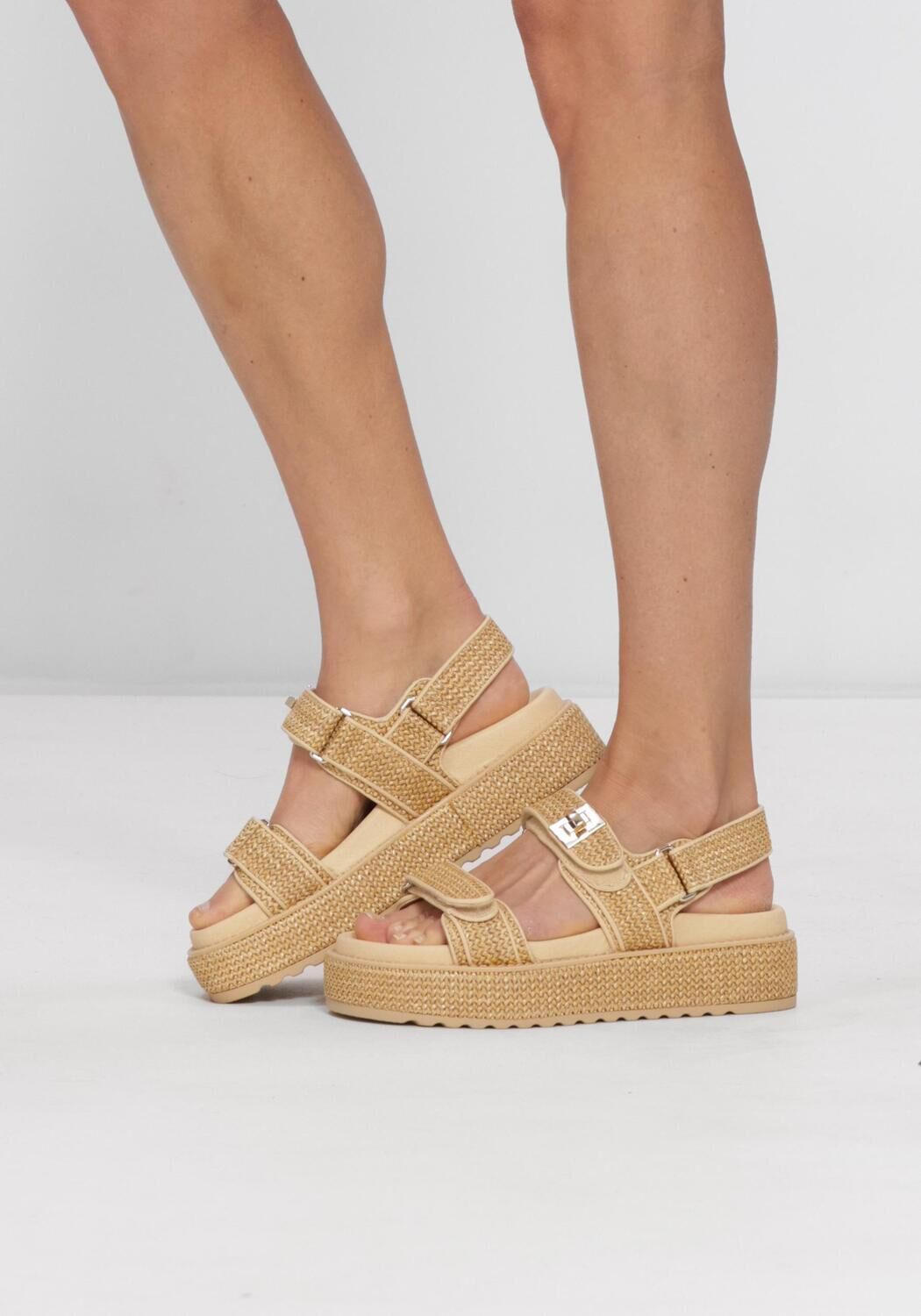Beige STEVE MADDEN Platte sandalen BIGMONA - large