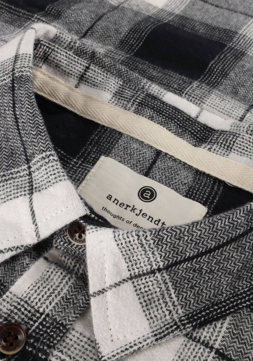 Zwarte ANERKJENDT Casual overhemd AKLEIF FLANNEL CHECK SHIRT - large