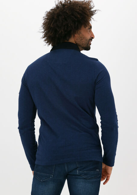 Blauwe PME LEGEND Polo LONG SLEEVE POLO FINE STRIPE J - large