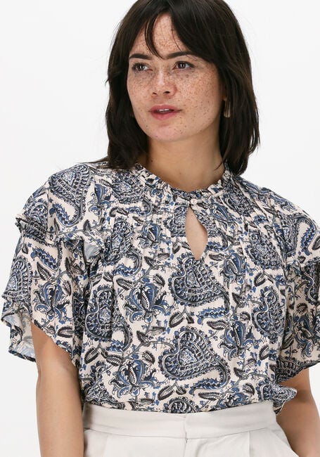 Blauwe BY-BAR Top ELIN PAISLEY BLOUSE - large