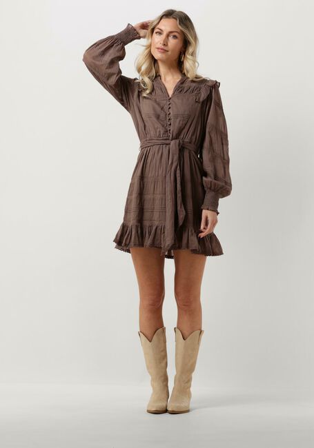 Bruine NEO NOIR Mini jurk SALLI S VOILE DRESS - large
