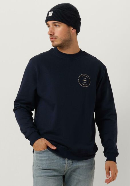 Donkerblauwe WOODBIRD Sweater WBJACS CIRCEL CREW - large