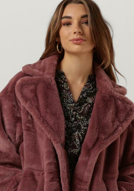 Roze NOTRE-V Faux fur jas FUR COAT SHORT - large