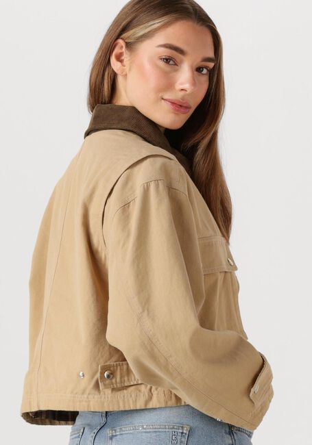 Camel NEO NOIR Leren jas RIVERA CANVAS BOXY JACKET - large