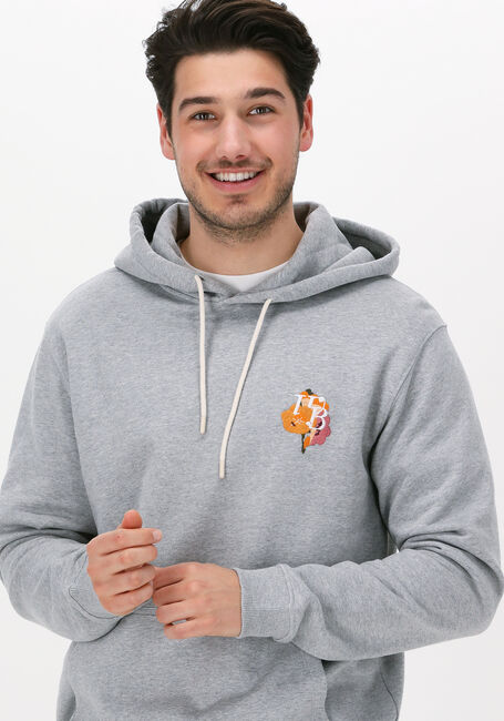 Grijze WOODBIRD Sweater HACE FLOW HOODIE - large