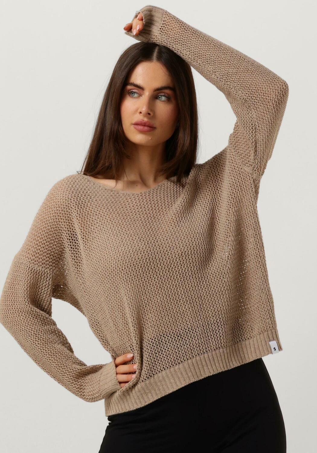 SIMPLE Dames Tops & T-shirts Knit-eco-50co-24-1 Zand