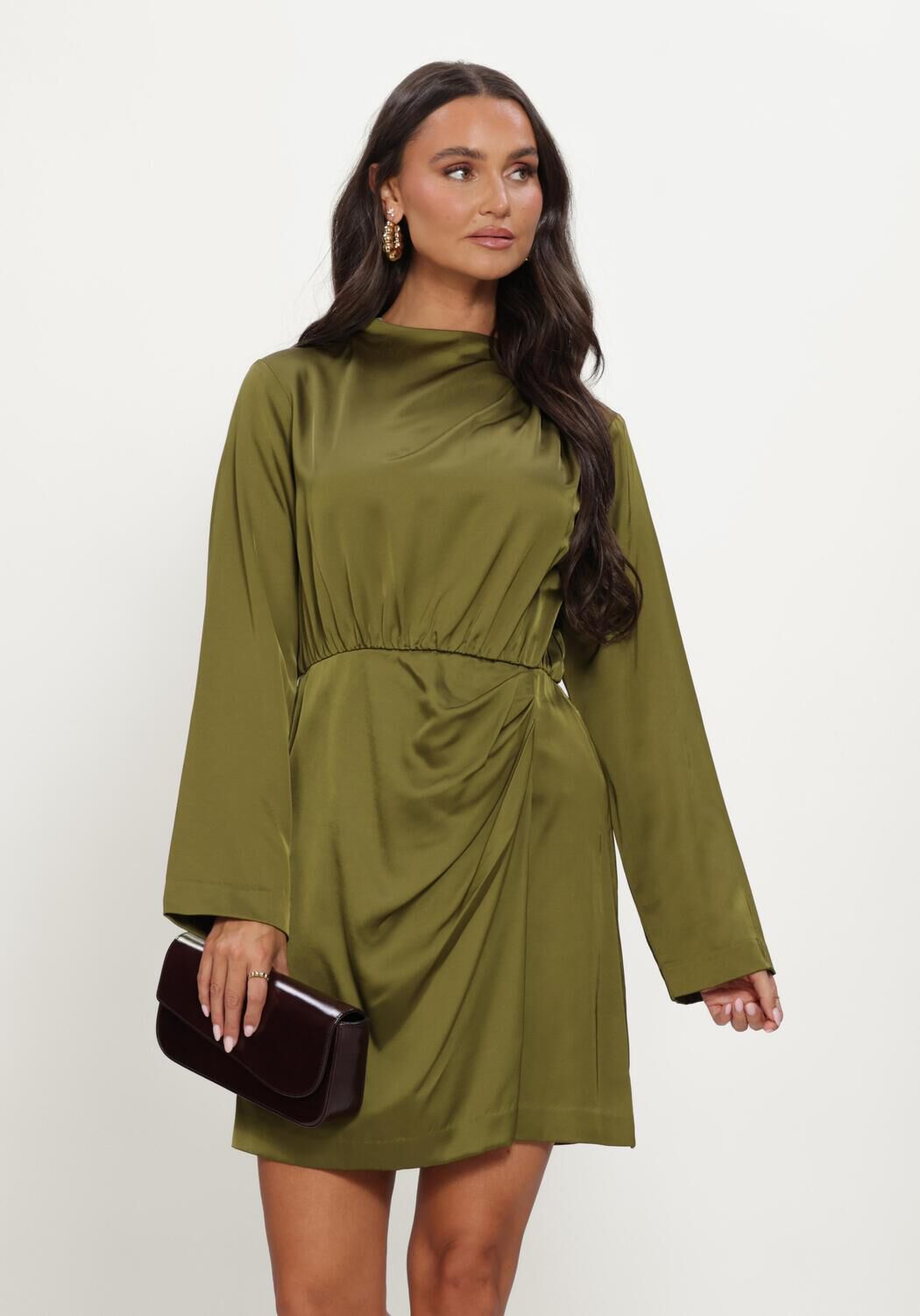 Groene Y.A.S. Maxi jurk YASBISTA LS DRESS - large