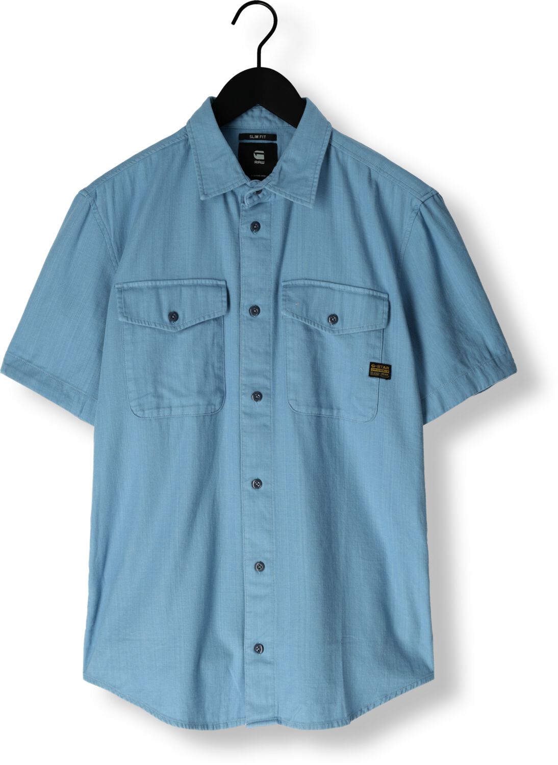 G-STAR RAW Heren Overhemden Marine Slim Shirt S\s Blauw