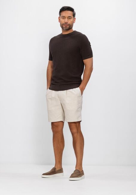 Bruine PROFUOMO T-shirt T-SHIRT CREW NECK COTTON LINEN - large