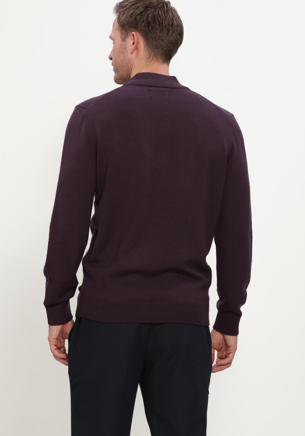 Bordeaux STEFANO LAURAN Trui DOUBLE KNIT ZIP - large