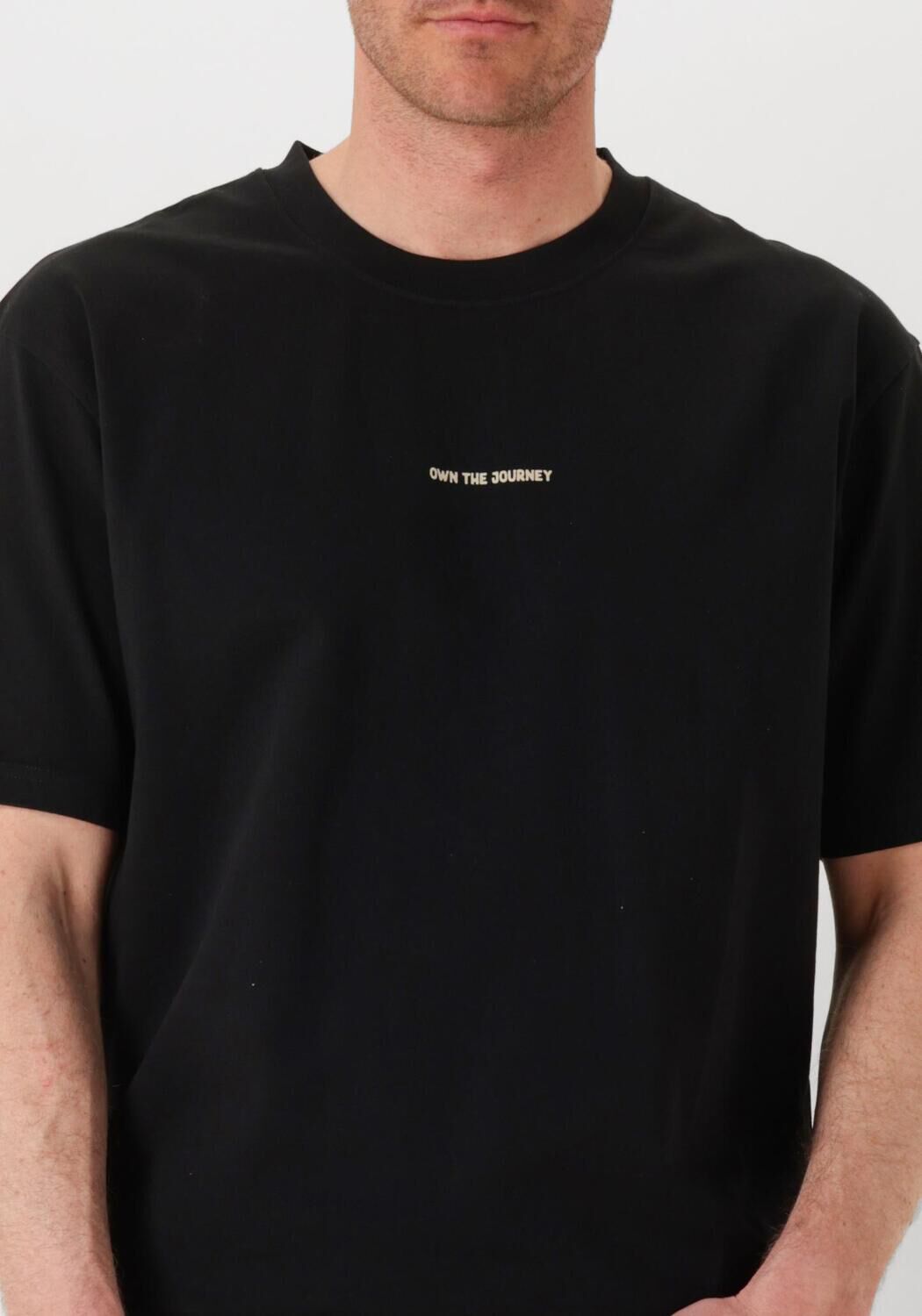 PURE PATH Heren Polo's & T-shirts Loose Fit Crewneck Ss T-shirts Zwart