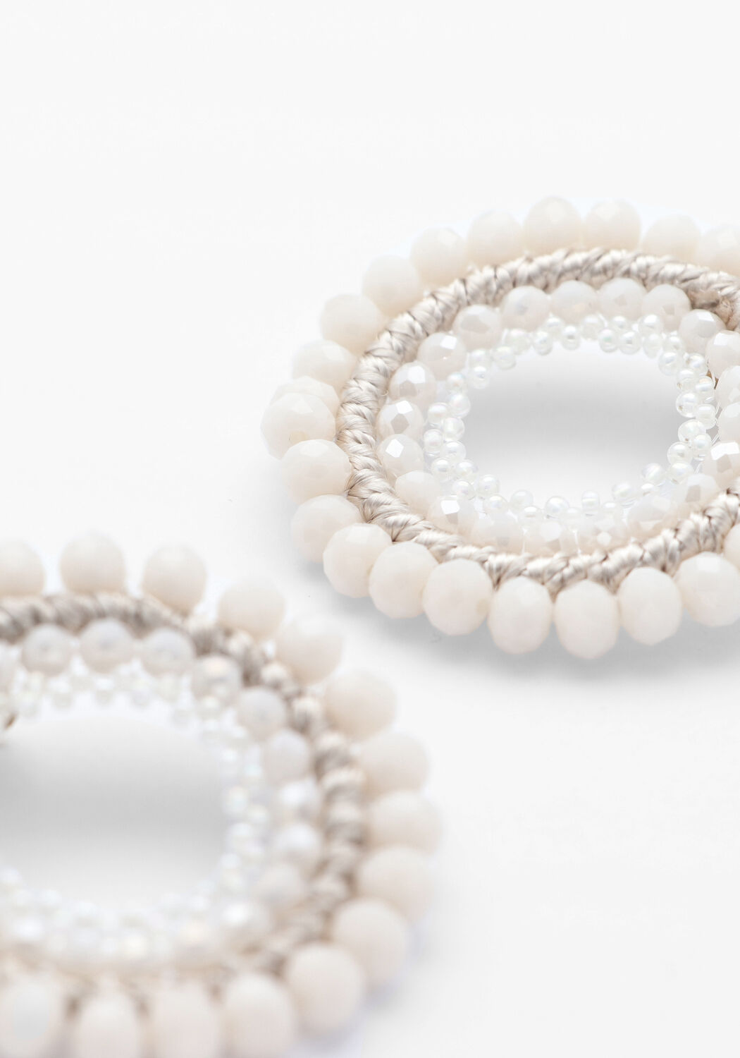 Beige PAULIE POCKET Oorbellen ELEGANT HOOPS EARRINGS - large