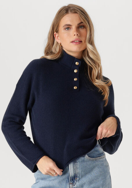 Blauwe TOMMY HILFIGER Trui GOLD BUTTON POLO LS SWEATER - large