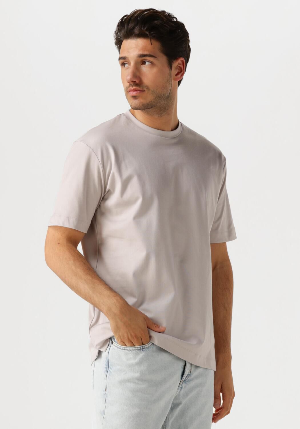 DESOTO LUXURY Heren Polo's & T-shirts Luxury Two Ply T-shirt 1 2 Beige