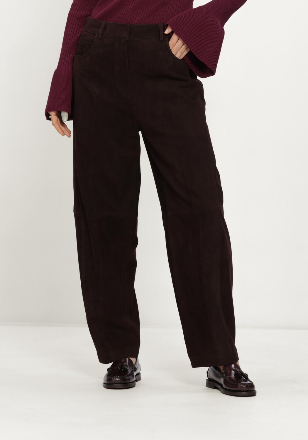 IBANA Dames Broeken Parla Suede Bruin