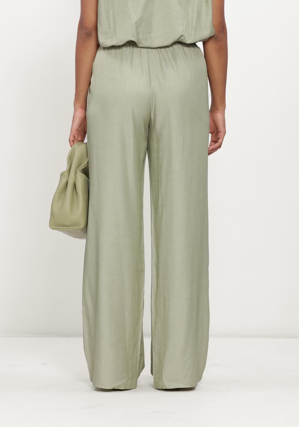 Mint REFINED DEPARTMENT Wijde broek LADIES WOVEN FLOWY WIDE LEG PANTS NOVA - large