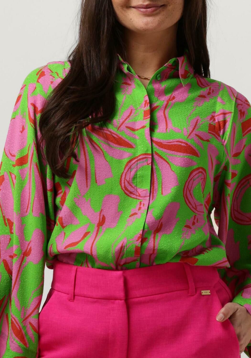 POM AMSTERDAM Dames Blouses Afrique Blouse Groen