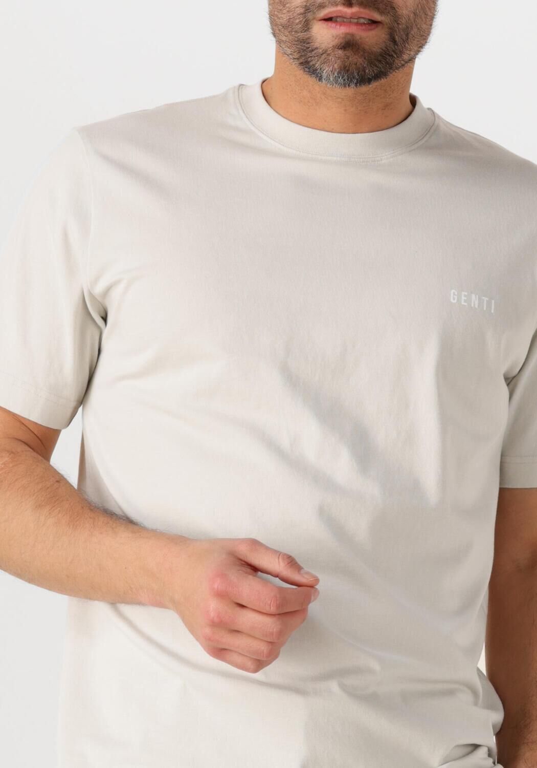 GENTI Heren Polo's & T-shirts T-shirt Ss J2040-1223 Gebroken Wit