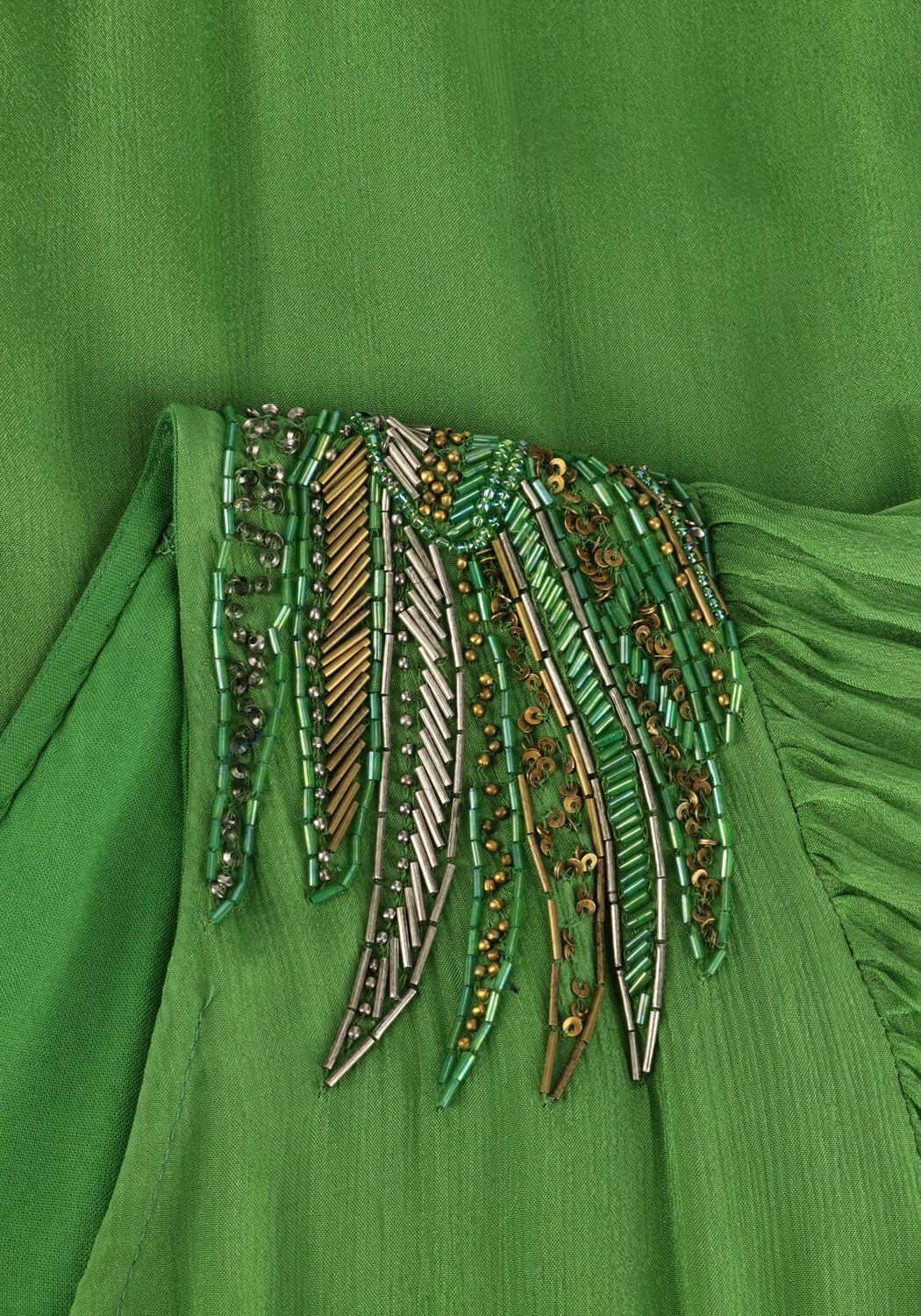 Groene LOUIZON Maxi jurk ASTRAL - large