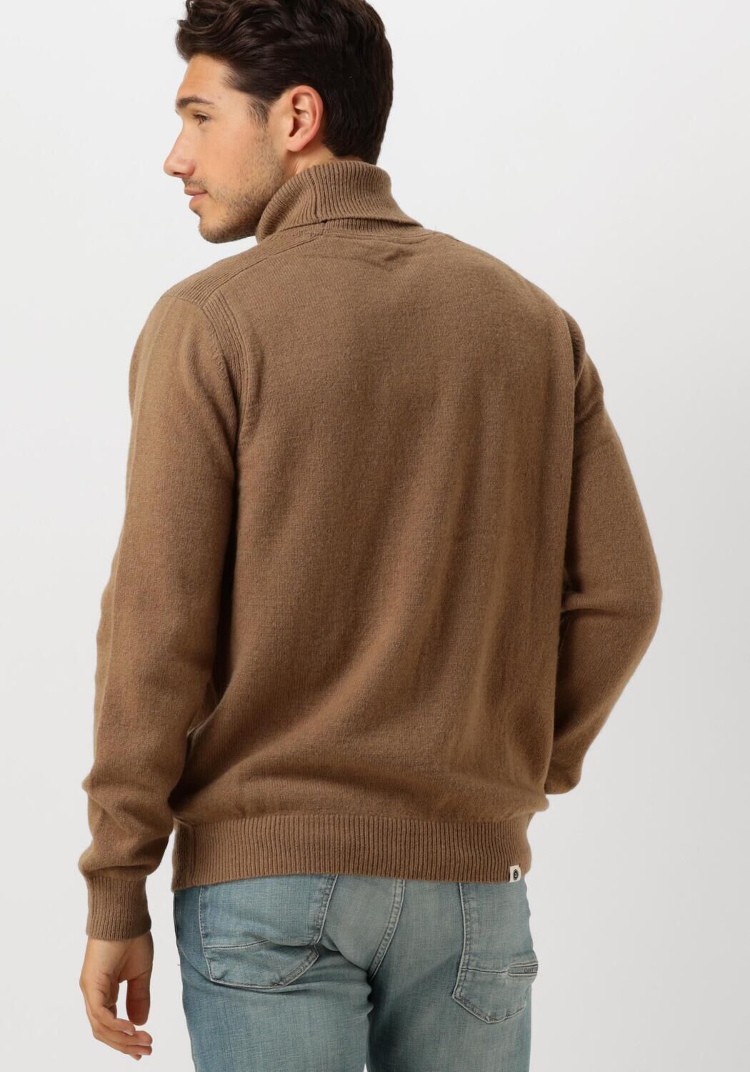 ANERKJENDT Heren Truien & Vesten Aknico Solid Roll Neck Lambswool Bruin