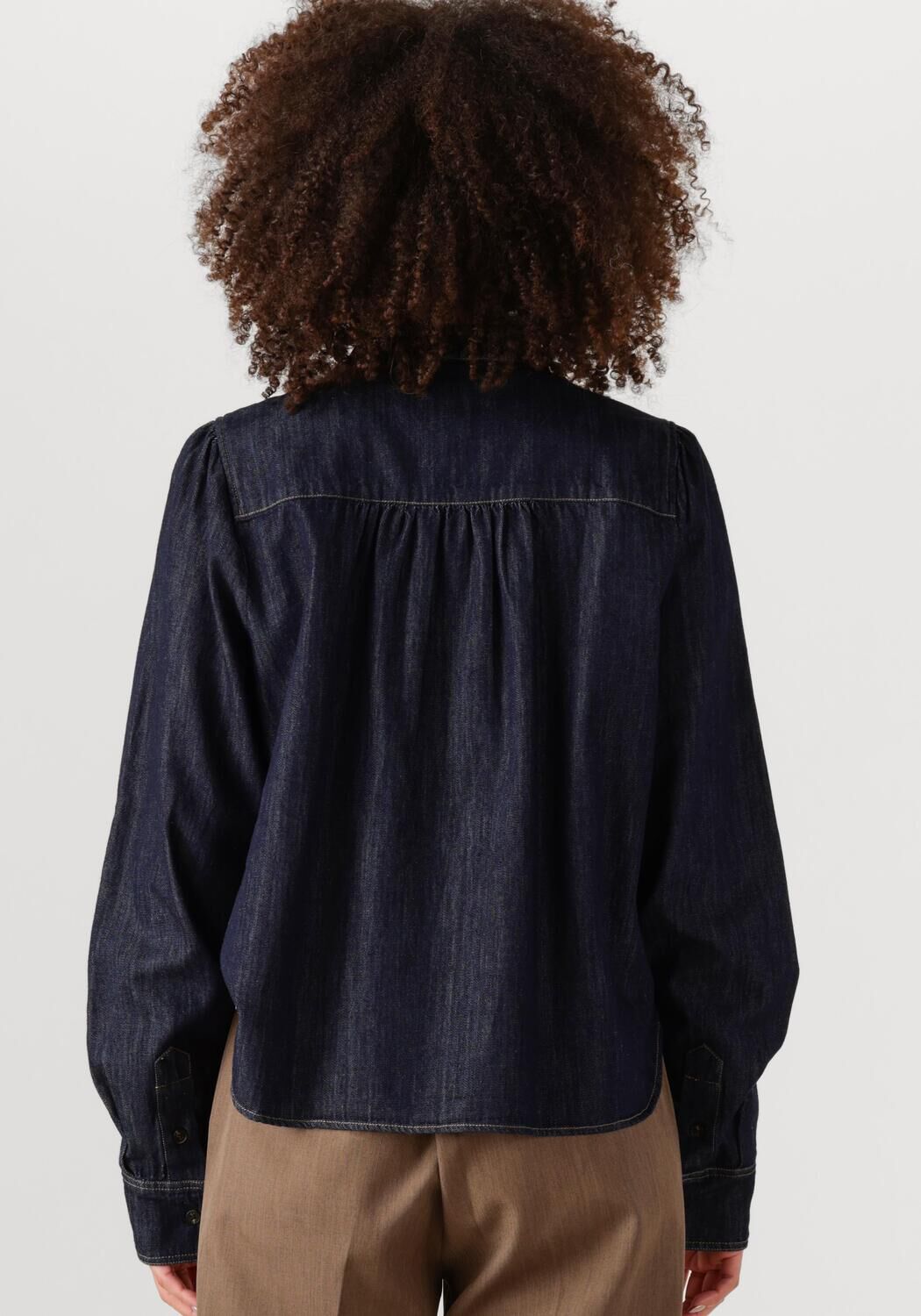 SECOND FEMALE Dames Blouses Dera Denim Shirt Zwart