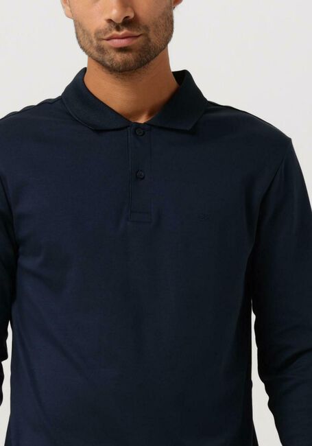 Donkerblauwe CALVIN KLEIN Polo SMOOTH COTTON SLIM LS POLO - large