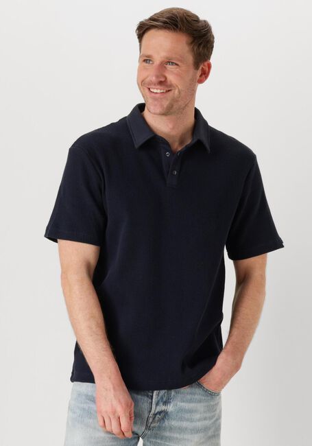 Donkerblauwe ANERKJENDT Polo AKKIKI WAFFLE POLO TEE - large