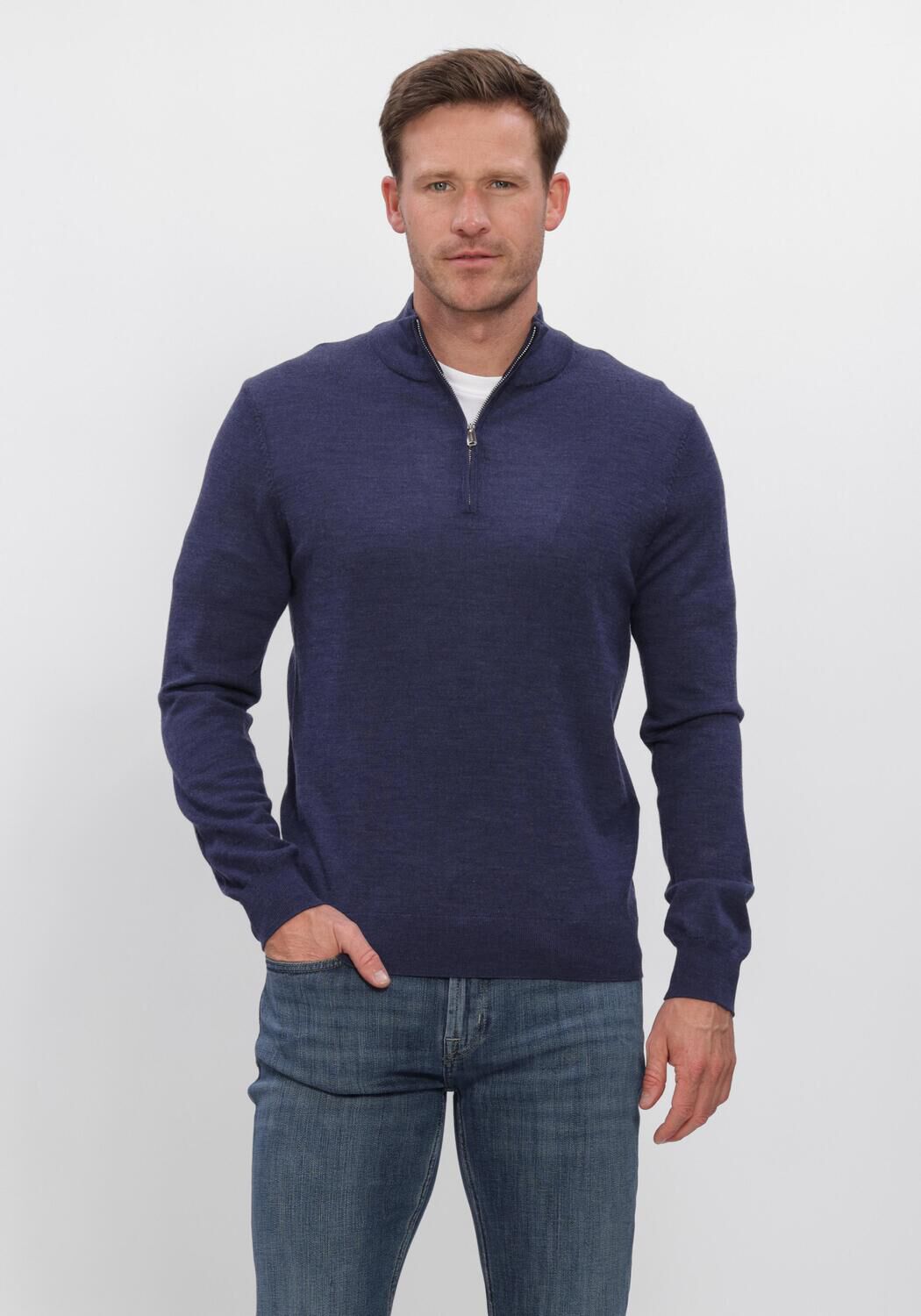 Donkerblauwe PROFUOMO Trui EXTRAFINE MERINO