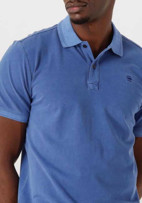 Blauwe G-STAR RAW Polo DUNDA OVERDYED SLIM POLO S\S - large