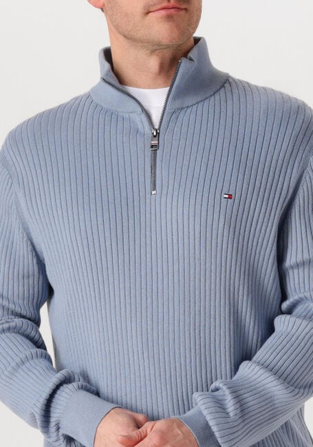 Blauwe TOMMY HILFIGER Trui PIMA ORG CTN CASH STRUCTURE ZIP MOCK - large