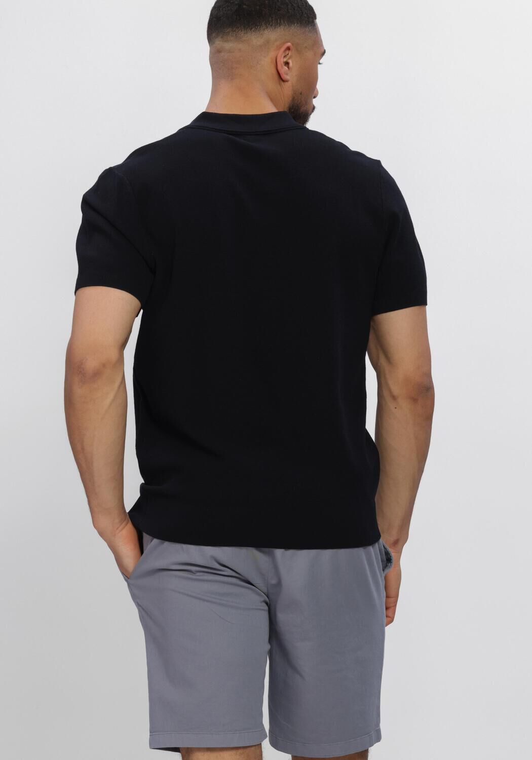 Donkerblauwe PROFUOMO Polo POLO OPEN COLLAR LUXURY BASIC - large