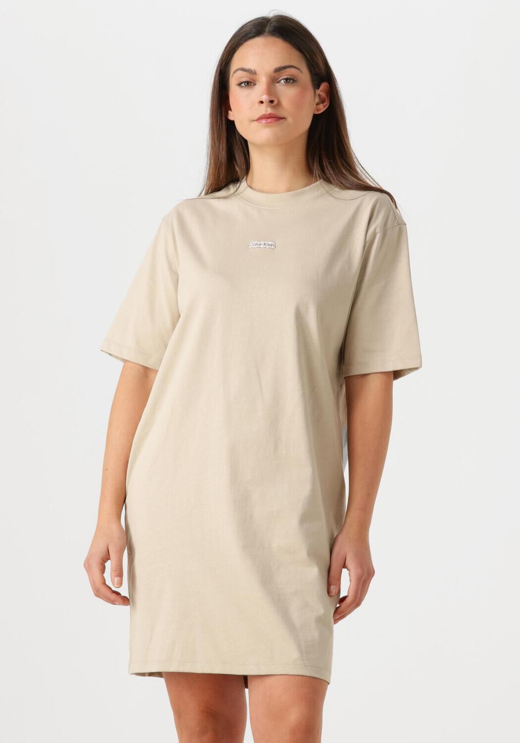 CALVIN KLEIN Dames Jurken Placed Inst Tee Dress Beige