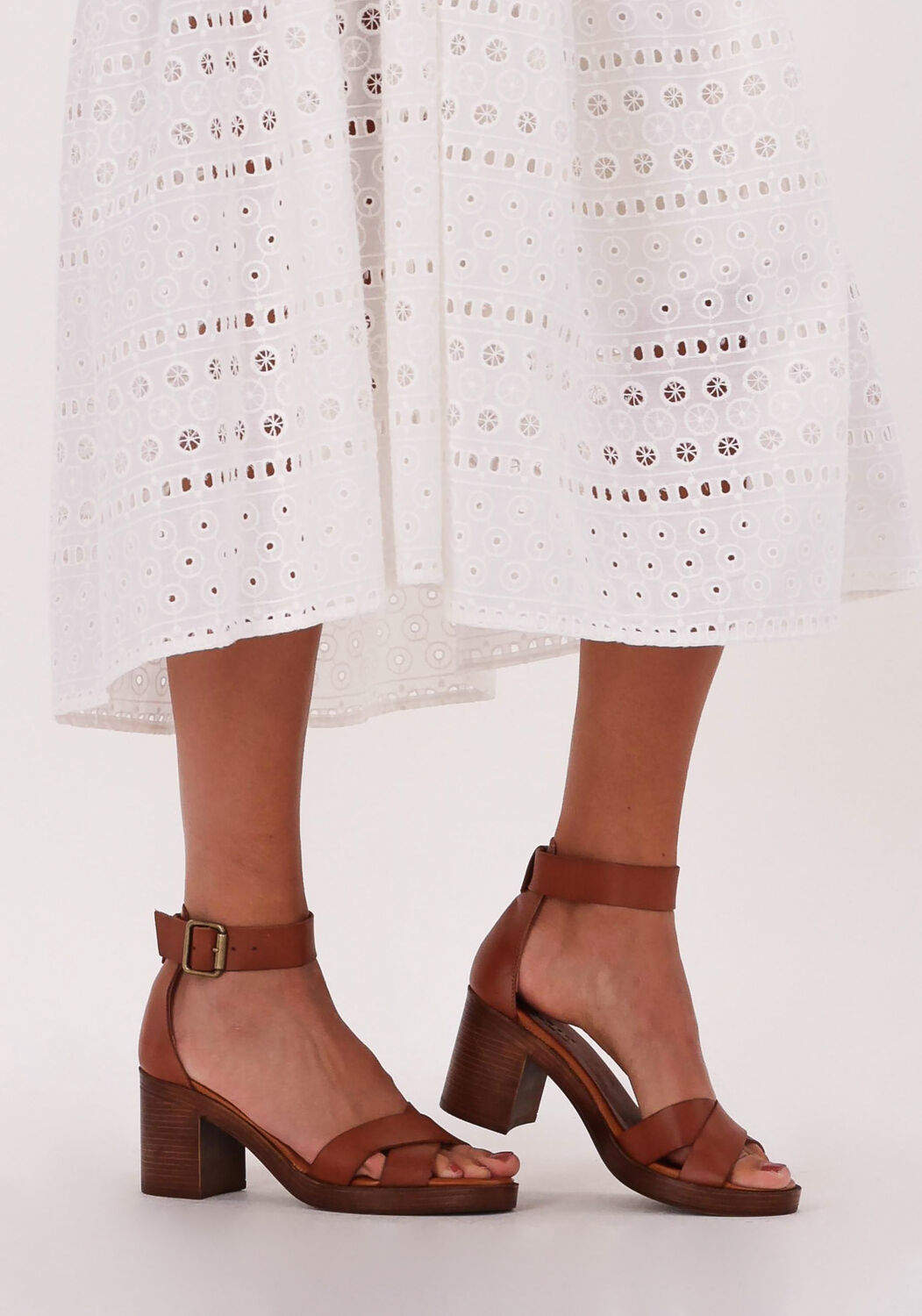 Cognac RED-RAG Platte sandalen 79276 - large